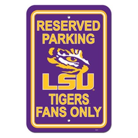 Fremont Die Consumer Products Inc Fremont Die 50293 LSU Tigers 12 x 18 in. Plastic Parking Sign 50293